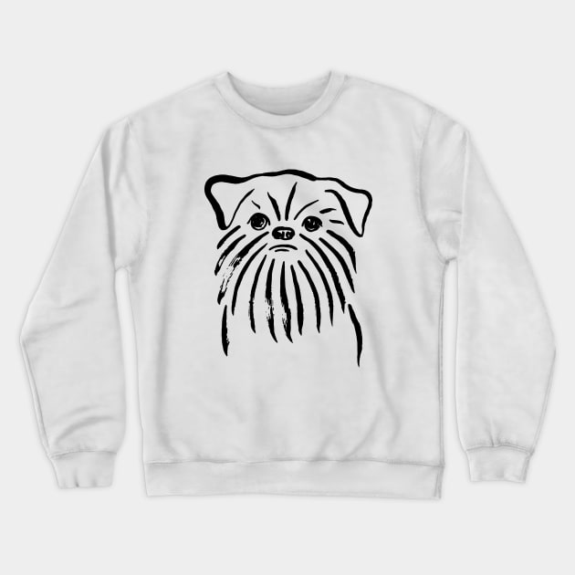 Brussels Griffon (Black and White) Crewneck Sweatshirt by illucalliart